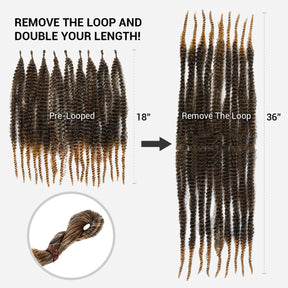 18 inch pre-looped braiding hair, if you unfold the loop it's 36 inch long hair