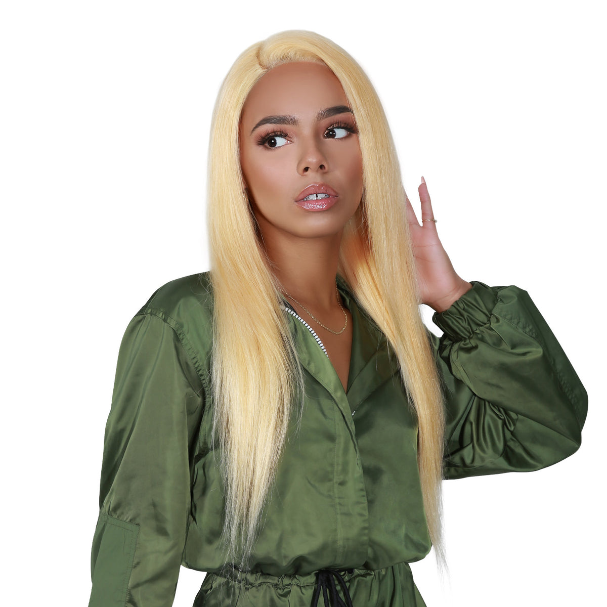 UpScale 100% Unprocessed Brazilian Virgin Remy Human Hair 13x4 HD Lace Frontal Wig 613 Blonde Straight