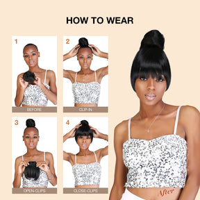 Combination, China Bang, Thick Bang, Doll Bang, Hair Piece, Classic Glazed, Dounut Bun, Medium Bun