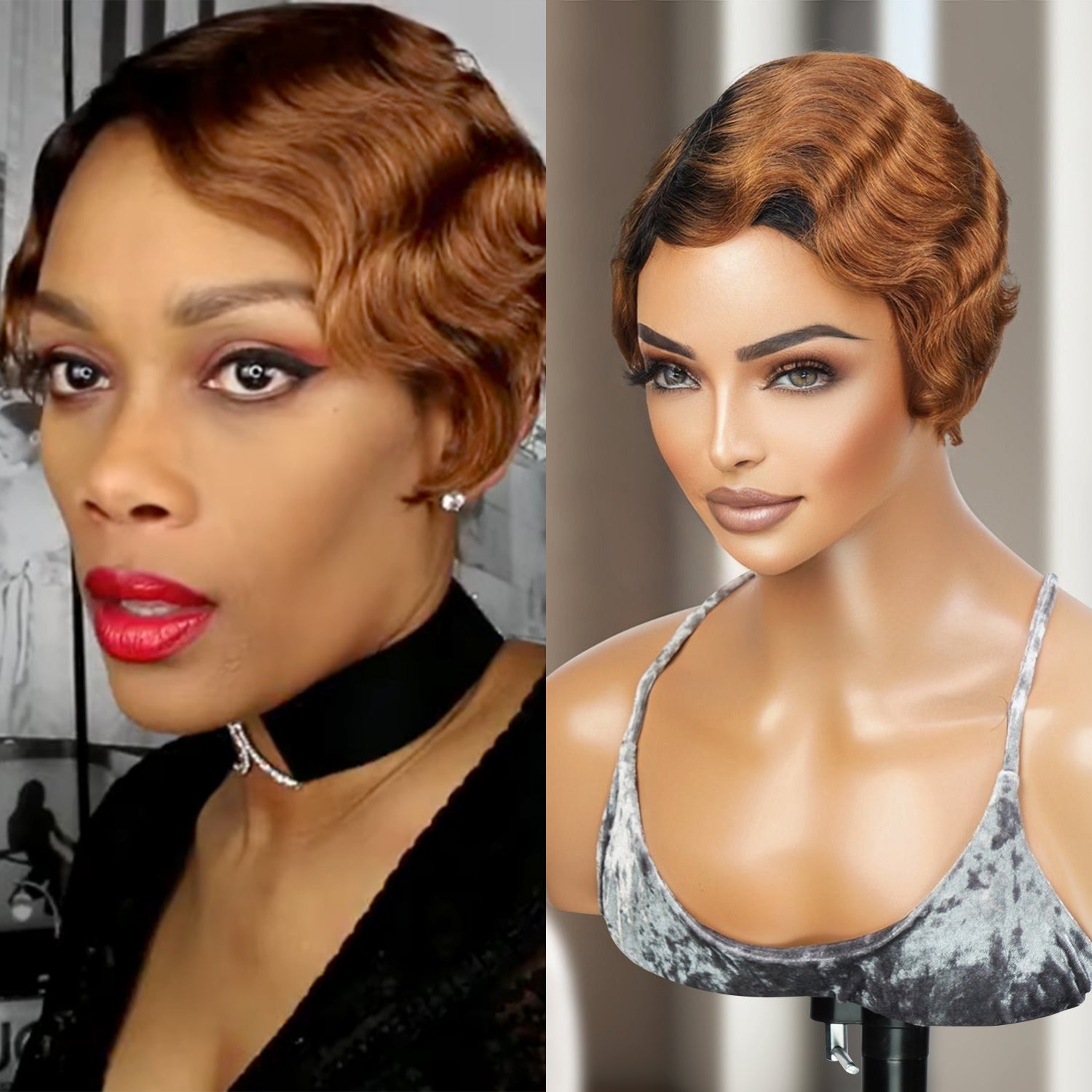 Instant Fab Remi Human Hair Wig Finger Wave