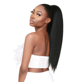 Instant Glitz Synthetic Drawstring Ponytail Natural Yaki Straight 24"