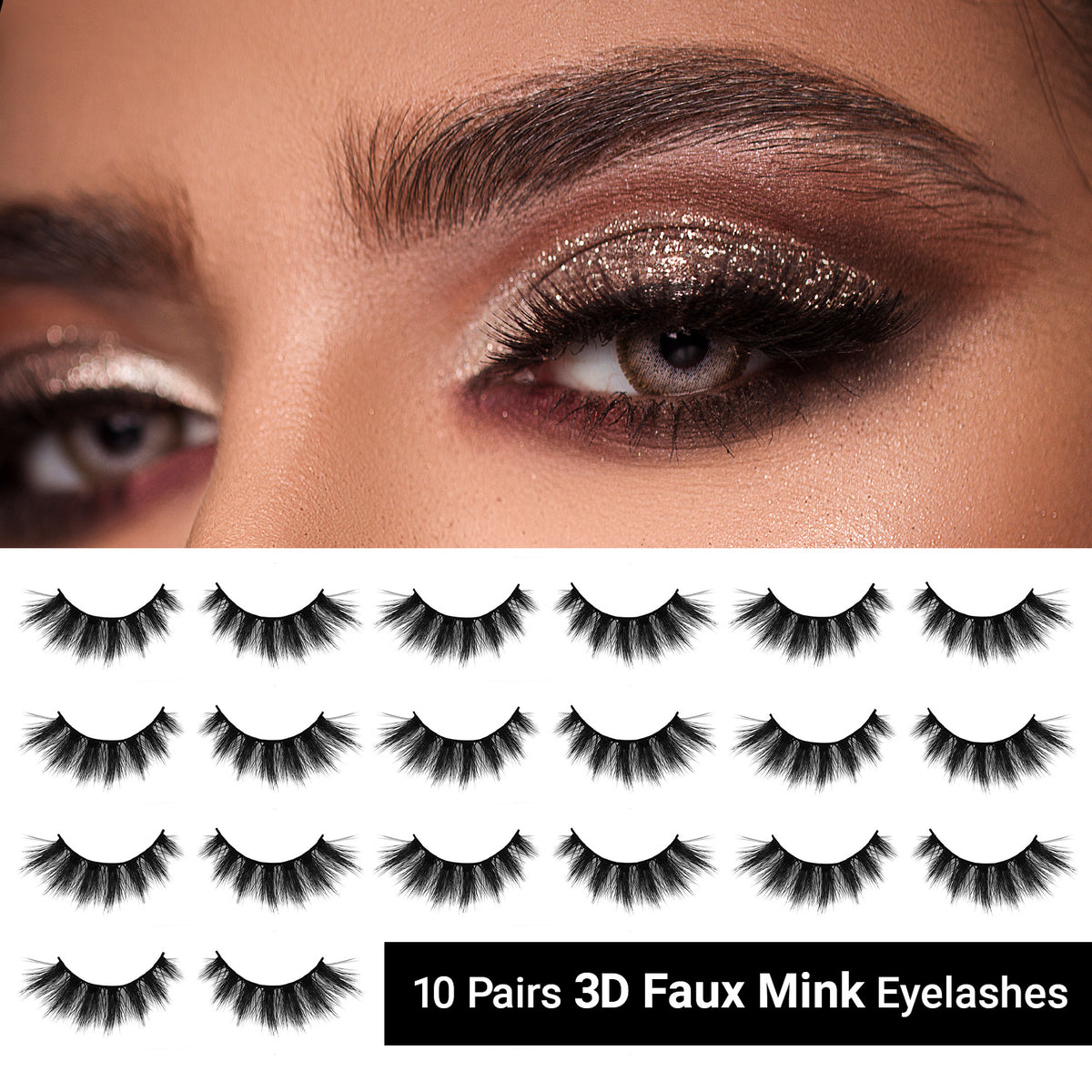 3D Faux Mink Eyelashes Jumbo Pack 10 Pairs