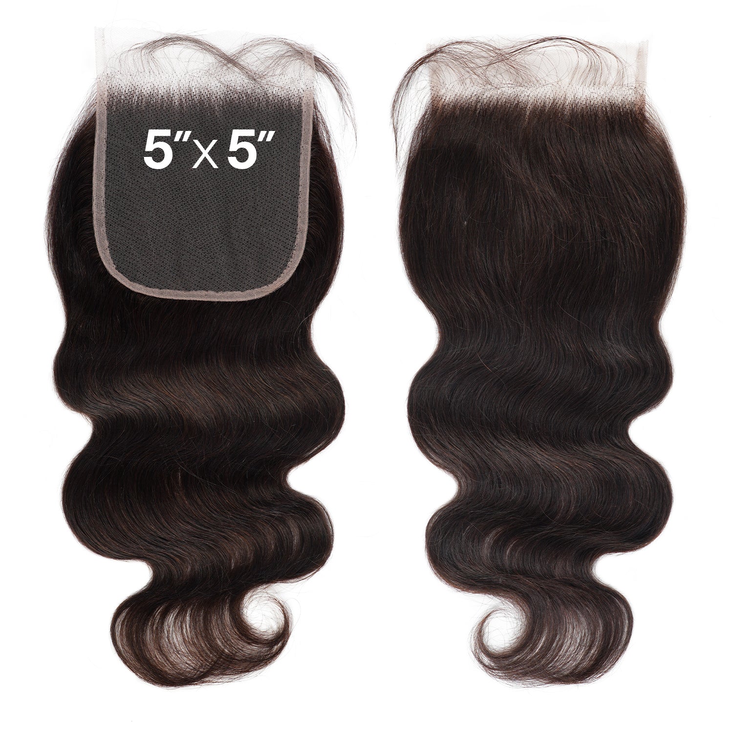 Unprocessed Virgin Human Hair Weave 5x5 Bleached Knot Lace Closure Body Wave