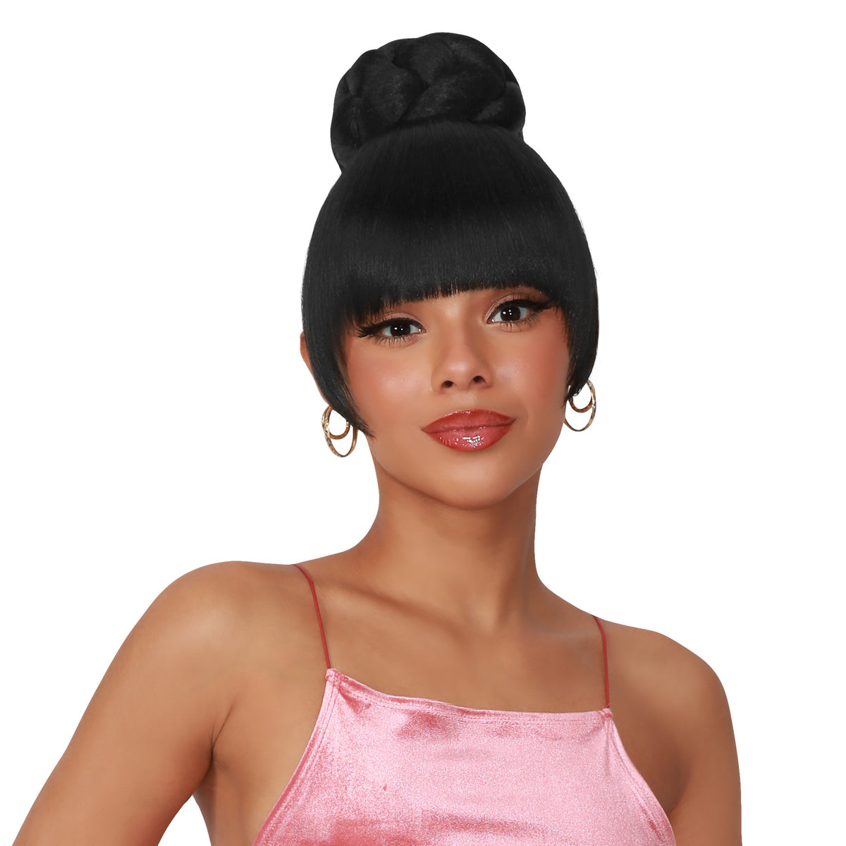 Combination, Fringe Bang, China Bang, Thick Bang, Doll Bang, Hair Piece, French Cruller, Pin Curl Updo, Cardi B, BAPS, Medium Bun