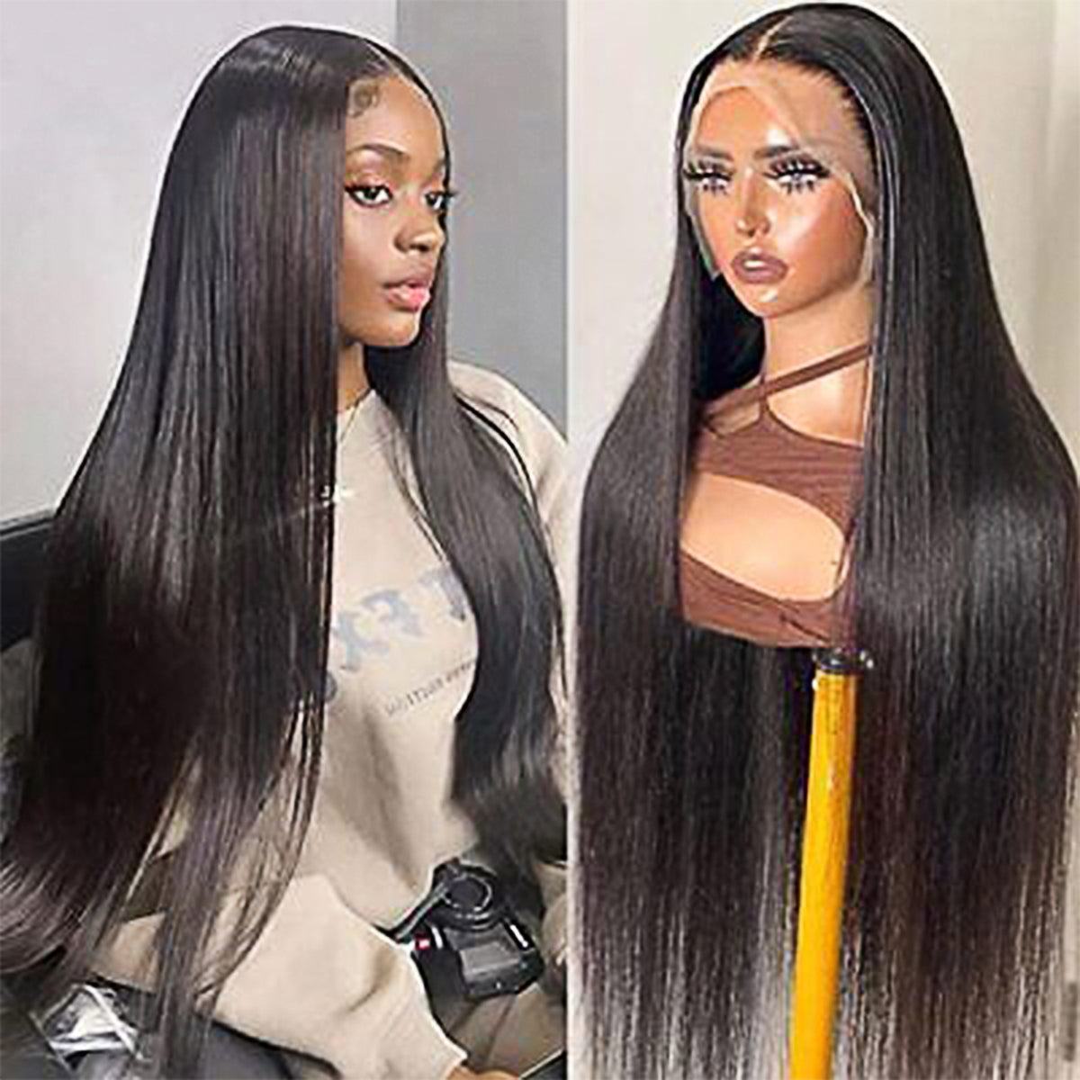Pure Brazilian Virgin Remy Human Hair HD Lace Frontal Wig 13X4 Straight 38"