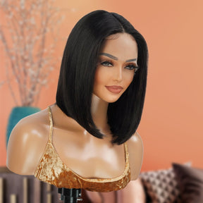 Virgin Brazilian Remy Human Hair HD Lace Front Wig 13X5 T-Part Bob 12"