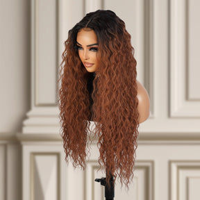  Introducing our gorgeous 30-inch long Bohemian curl Swiss lace front wig! Made with high-quality heat-resistant synthetic fibers, this wig features a middle center part for a natural-looking hairline. Designed for black fashion women, the curly wavy style adds volume and dimension to your hair. With adjustable straps for a secure fit, this versatile wig is a must-have for style enthusiasts. Shop now for ultimate style and versatility!