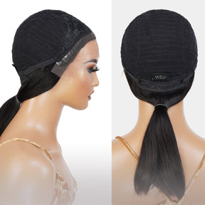 100% Unprocessed Brazilian Virgin Remy Human Hair Lace Front Wig Natural Straight 18"