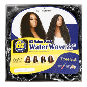 Authentic Synthetic Hair Crochet Braids 6X Value Pack Water Wave 22"