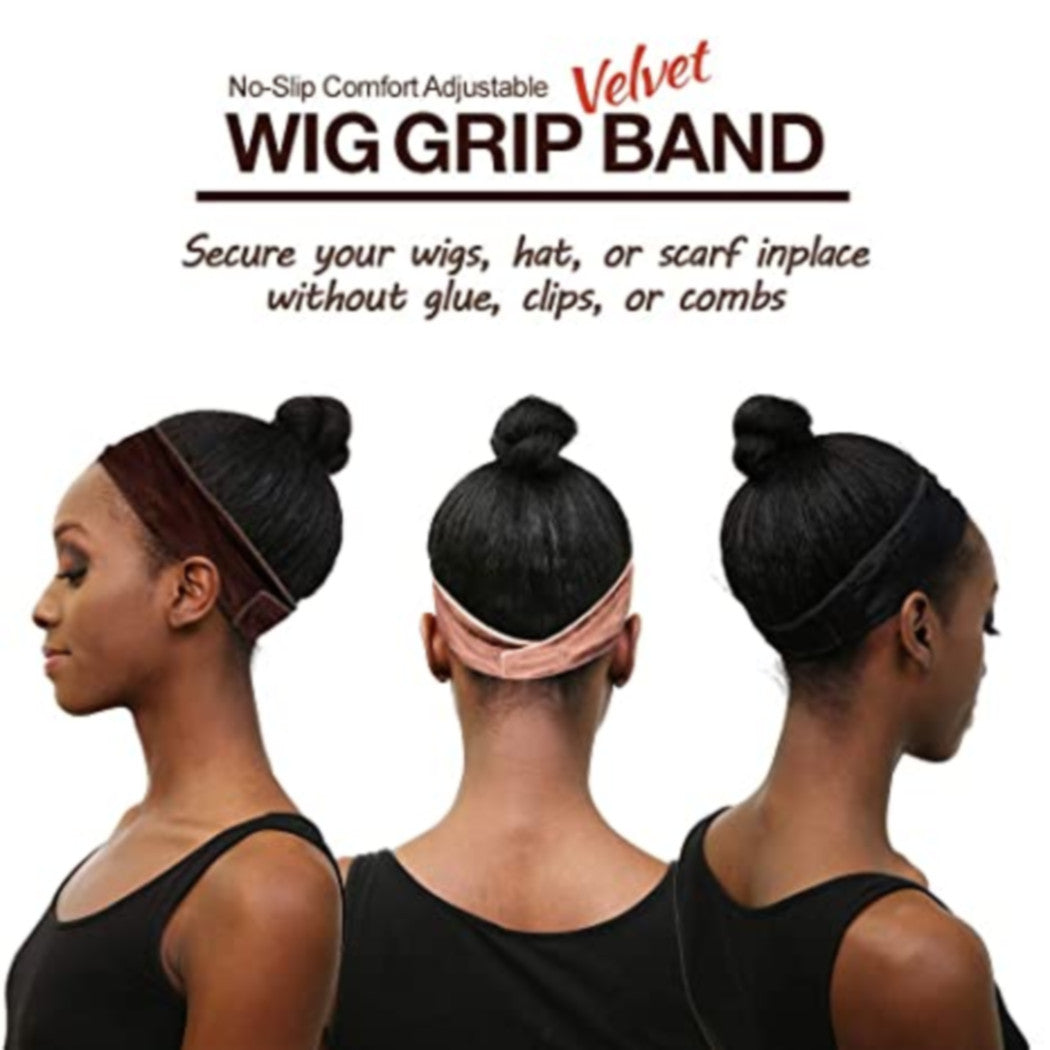 Studio Limited Non-Slip Comfort Adjustable Velvet Wig Band Beige