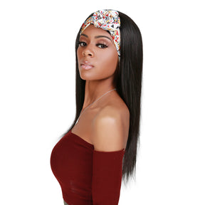 Human Hair, Headband Wig, Glueless, Straight, layered straight