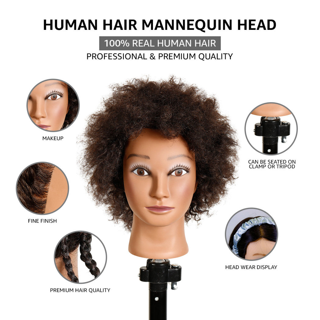 Studio Limited 8" Afro Human Hair Training Mannequin Head Female