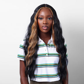  Introducing our 30-inch deep middle part Swiss lace front wig! Made with heat-resistant synthetic fibers, this wig features a gorgeous loose deep wave design, perfect for black women. The deep middle part and Swiss lace front create a natural-looking hairline. Easy to wear and style, this wig is a must-have for a quick style change. Shop now for ultimate style and versatility!