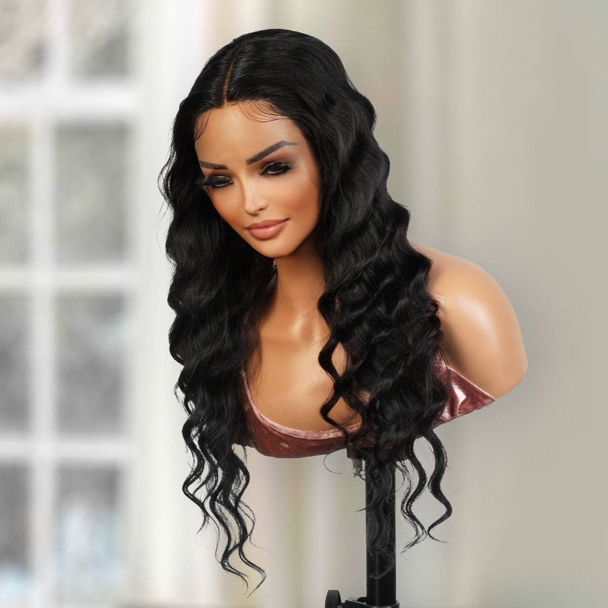 100% Virgin Remi Human Hair HD Transparent T-Part Lace Wig Ocean Wave 26"