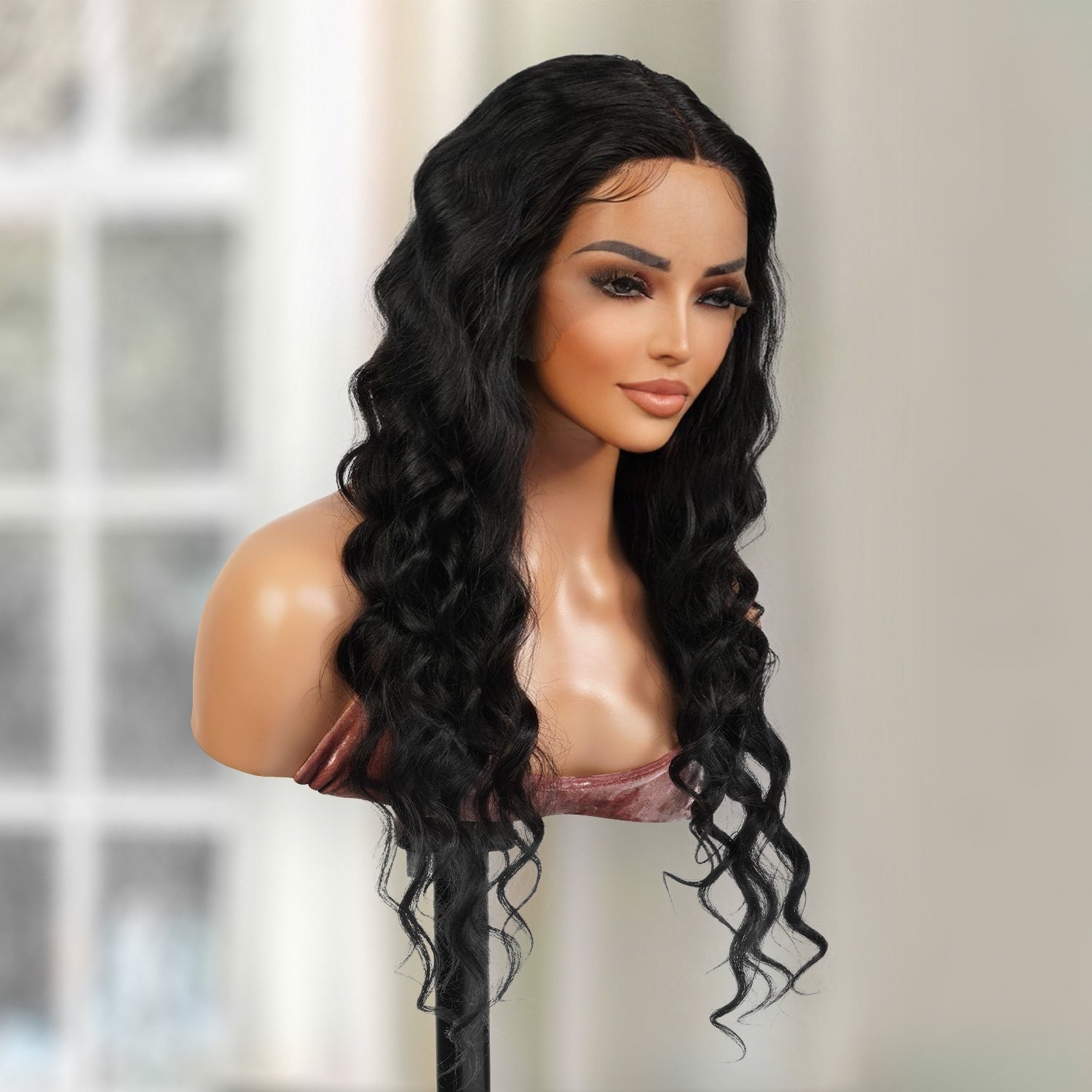 100% Virgin Remi Human Hair HD Transparent T-Part Lace Wig Ocean Wave 26"