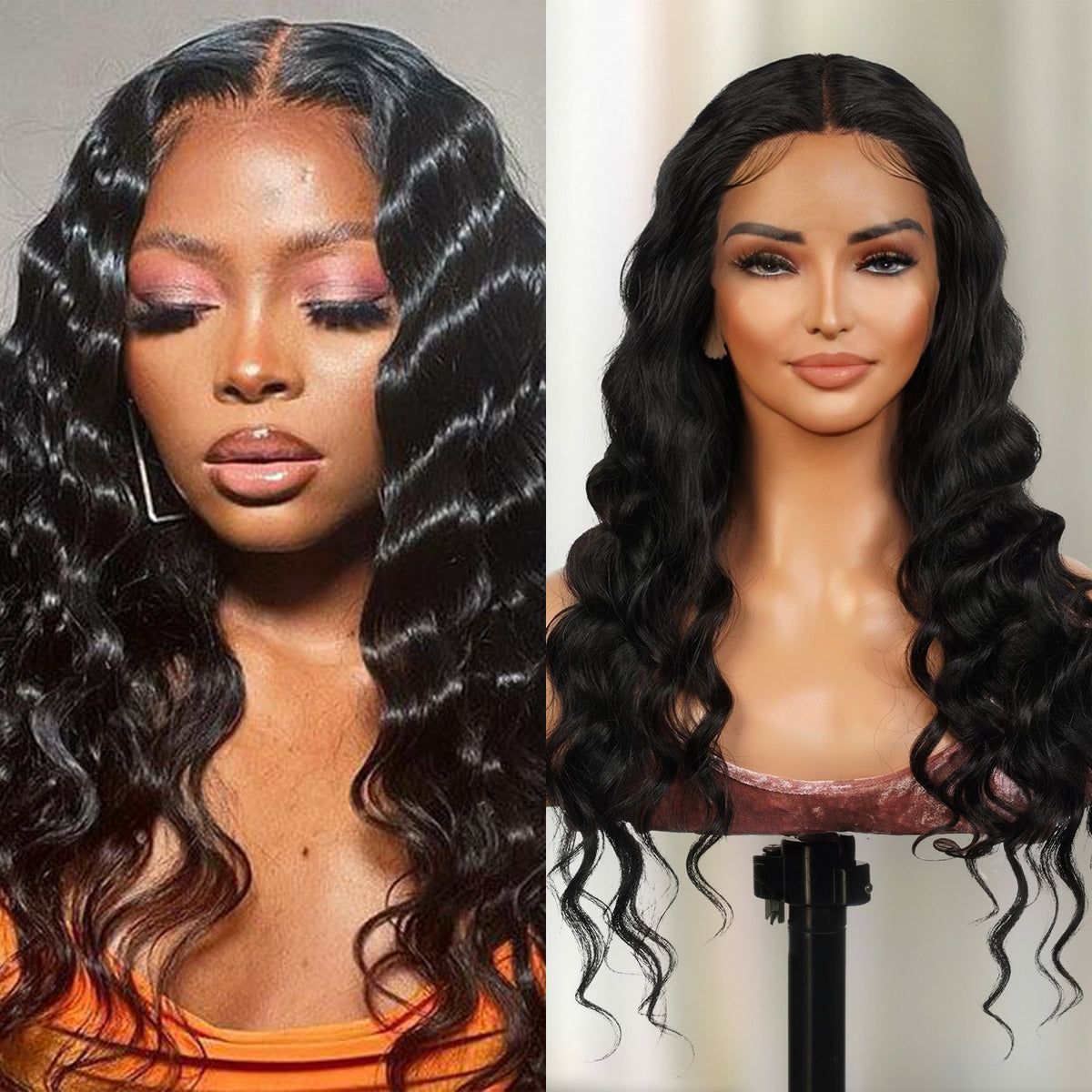 100% Virgin Remi Human Hair HD Transparent T-Part Lace Wig Ocean Wave 26"