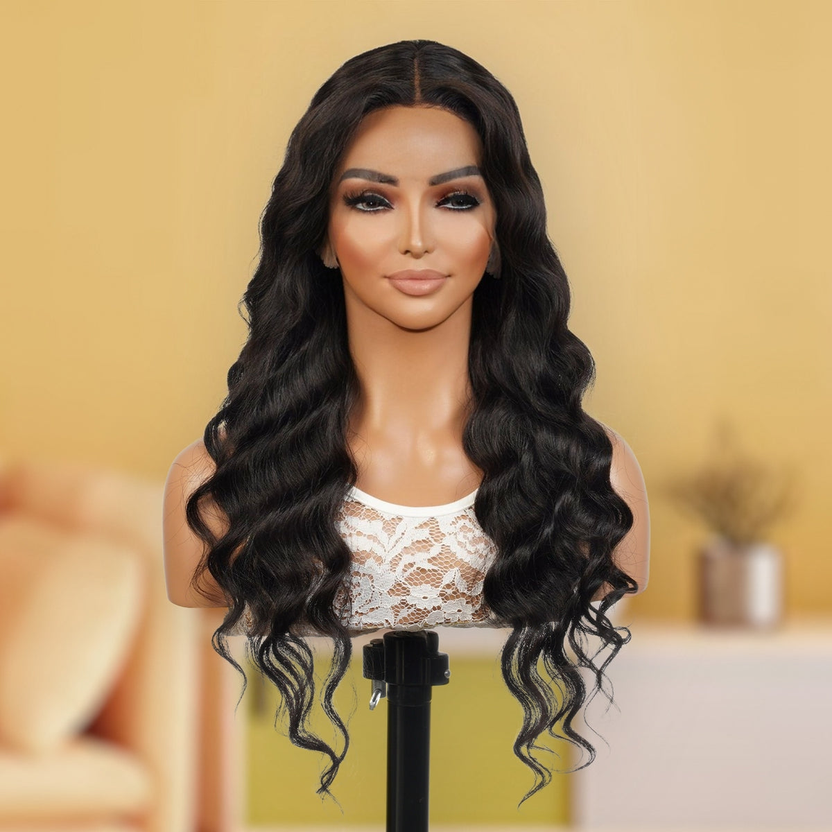 100% Virgin Remi Human Hair HD Transparent T-Part Lace Wig Ocean Wave 26"