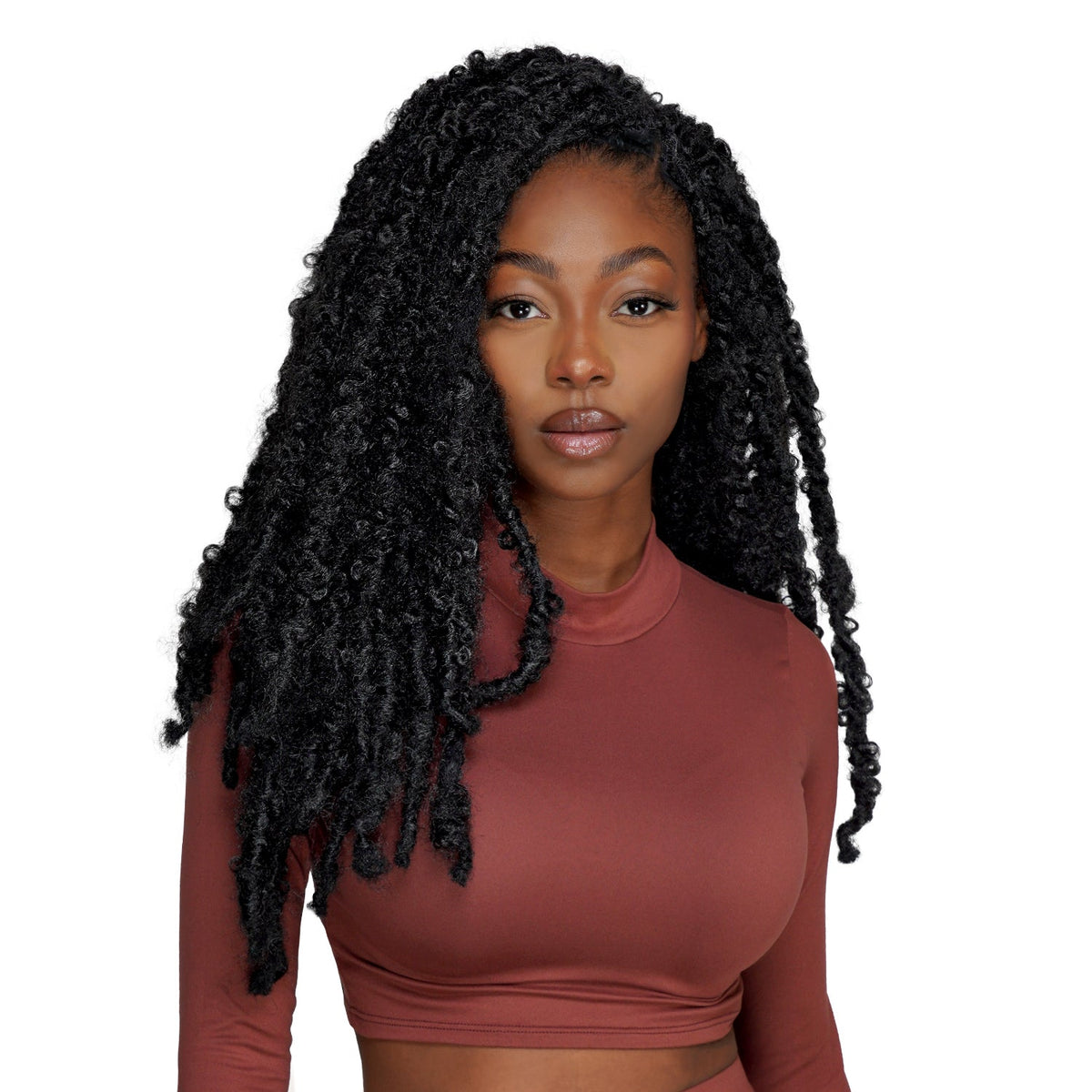 Authentic Synthetic Hair Pre-Looped Natural Butterfly Locs 18"