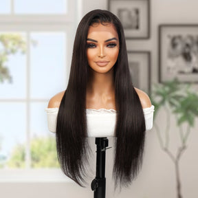 100% Brazilian Remi Virgin Human Hair 13x4 HD Lace Frontal Wig Straight 22"