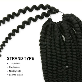 Authentic Crochet Braids Pre-Looped 6X Value Pack Double Jumbo Senegalese Twist 12"