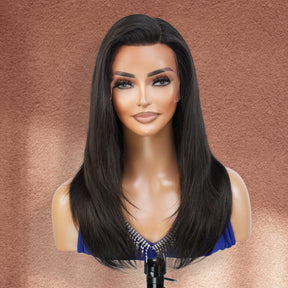 100% Virgin Remi Human Hair Lace Wig 360 Lace Frontal Wig Natural Straight 18"