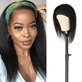 Human Hair, Headband Wig, Glueless, Kinky Straight, Natural Texture
