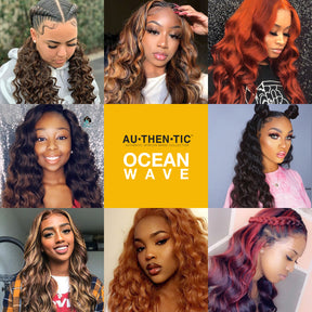 Authentic Synthetic Hair Crochet Braids 6X Value Pack Ocean Wave 20"