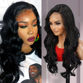 Multi-Parting, 13X6, Human Hair Blend, Frontal Wig, Invisible Lace, Pre-Plucked, Loose Curl, Layered Frontal, Loose Wave, 