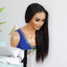 100% Virgin Remi Human Hair HD Transparent T-Part Lace Italian Yaki 22"