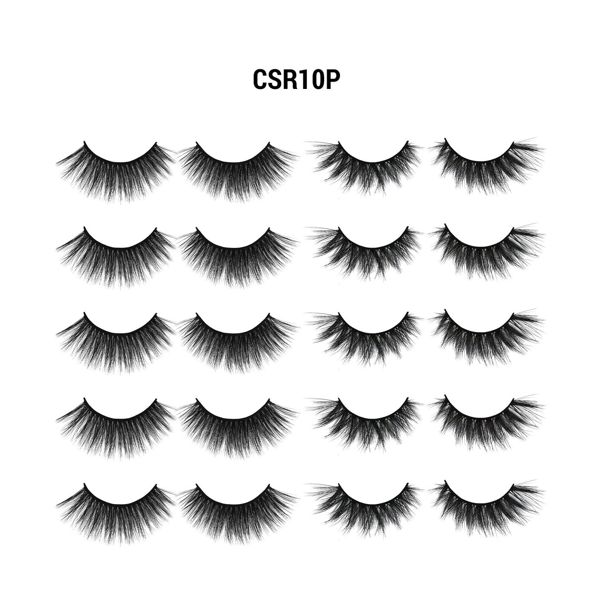 3D Faux Mink Eyelashes Jumbo Pack Mix 10 Pairs