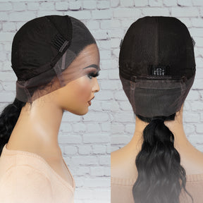 Brazilian Virgin Remi Human Hair 100% Hand Tied Full Lace 360 Lace Frontal Wig Body Wave 16"