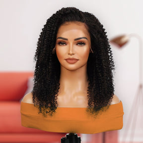 100% Brazilian Remi Virgin Human Hair HD Lace Frontal Wig Kinky Curl 14"