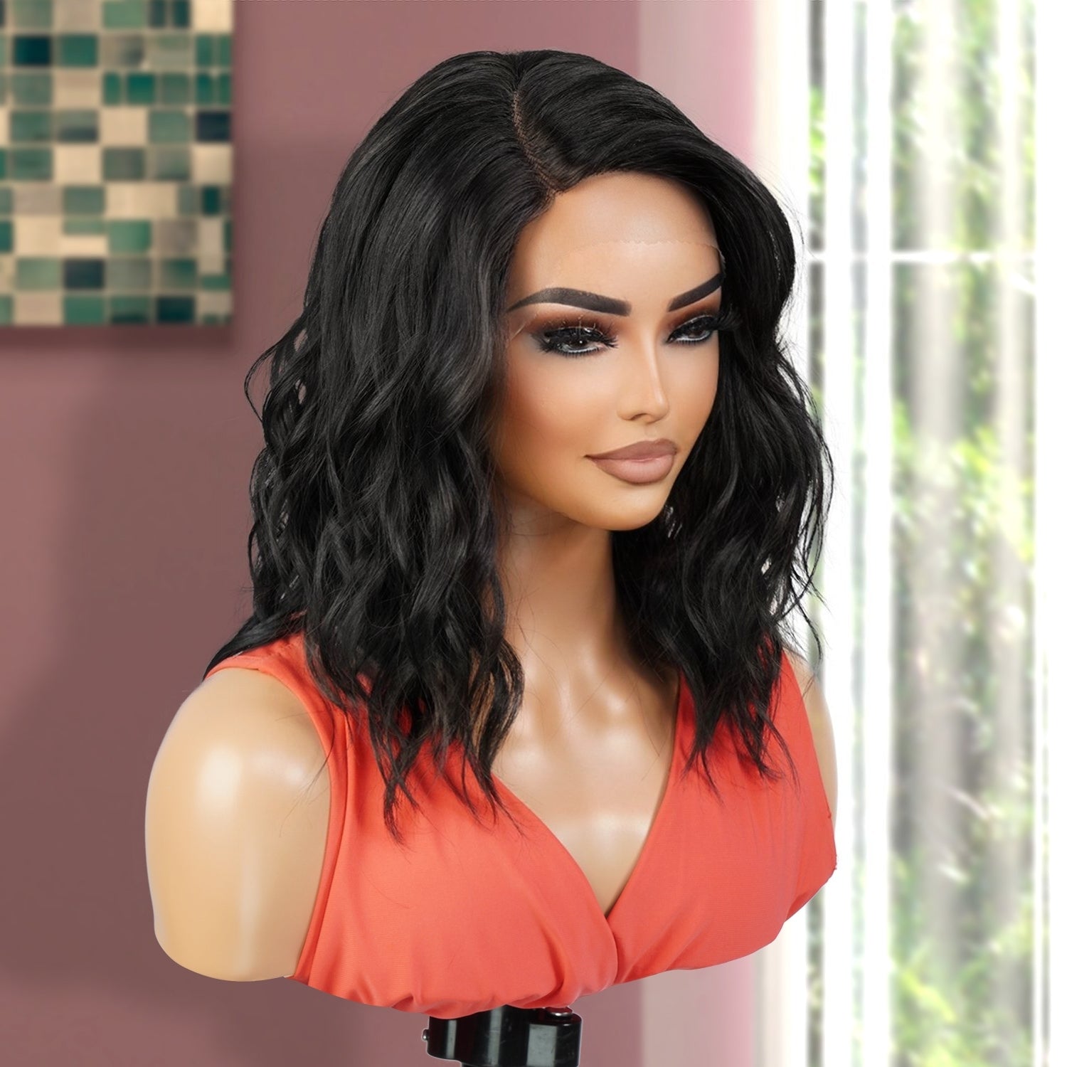 Elevate your look with our stunning loose wave bob wig! Made with high-quality heat-resistant fibers, it features a side deep part lace front design for a natural-looking hairline. The curly wavy style adds volume, while the 14-inch length and bob cut offer a trendy touch. Perfect for black women, this versatile wig is a must-have. Shop now for ultimate style and versatility!