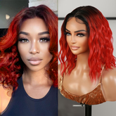 Introducing our gorgeous loose deep wave layered bob wig! Made with heat-resistant synthetic fibers, this wig features a middle part Swiss lace front for a natural-looking hairline. With a 12-inch length and curly wavy style, it adds volume and dimension to your hair. The layered bob cut adds a trendy touch. Perfect for black women, this easy-to-wear and style wig is a must-have. Shop now for ultimate style and versatility!