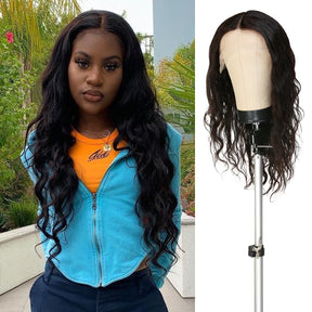 Cheap human hair wig at AliHairs, Deep Center Part HD Transparent Lace Front Wigs, Unprocessed Virgin Human hair, Most popular wavy style, Natural color wig, Best wavy wig on tiktok, You will enjoy a chic voluminous vibes that gives you the flawless look.