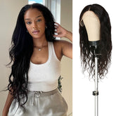 Cheap human hair wig at AliHairs, Deep Center Part HD Transparent Lace Front Wigs, Unprocessed Virgin Human hair, Most popular wavy style, Natural color wig, Best wavy wig on tiktok, You will enjoy a chic voluminous vibes that gives you the flawless look.