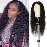 Deep part lace wig makes a versatile hair fashion without any tension and worries about your natural hair, 150% Density Transparent Lace Wig made with Virgin Human hair, Deep wave hairstyle which is the best summer vacation wigs, Natural color wig, Pre Plucked with Baby Hair, Low maintenance hairstyle