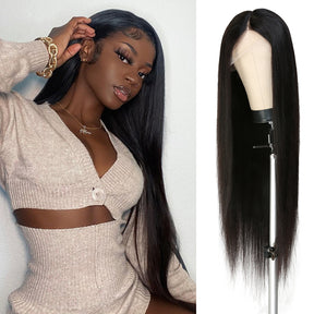 One of the most affordable wig types, Modern and classy straight look with silky smooth texture, Super soft and light weight, Natural Looking hairline with baby hair, Tangle Free & No Shedding. The wig comes ready to use. It can be dye, bleach and perm as you want.