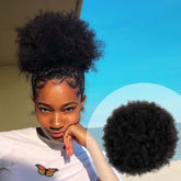 Retro Puff, Afro Pony, Medium Ponytail