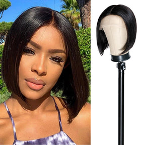 To display the professionalism side and the charm of career-focusing ladies, Bob styles are no doubt the best choice. Center part short human hair bob lace front wig is generally easier to look after than long hair and they’re especially matching to the sparkling season of summer, It can be dye, bleach and perm as you want.