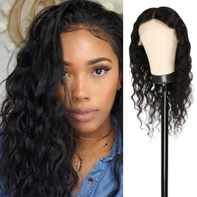 T part wig has a full front hairline area. So, this leads to a similar natural result that you would get with a more expensive lace frontal wig. 150% Density Transparent Lace Wig made with Virgin Human hair,  Pre-plucked to perfection, Best summer vacation wigs, Natural color wig, Pre-Plucked with Baby Hair, Low maintenance hairstyle. Fits All Face Shapes.