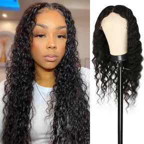 T part wig has a full front hairline area. So, this leads to a similar natural result that you would get with a more expensive lace frontal wig. 150% Density Transparent Lace Wig made with Virgin Human hair,  Pre-plucked to perfection, Best summer vacation wigs, Natural color wig, Pre-Plucked with Baby Hair, Low maintenance hairstyle. Fits All Face Shapes.
