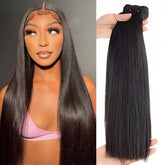 UpScale 15A Super Double Drawn Virgin Human Hair Bundle Silk Pressed Bone Straight (10"-28")