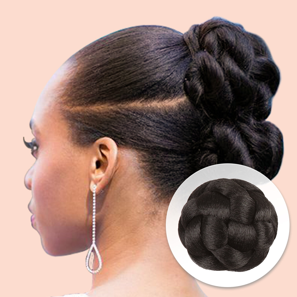 Instant Glitz Synthetic Hair Bun Sweet Rolls French Cruller Small