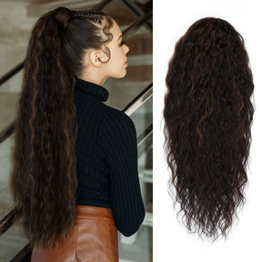Instant Glitz Synthetic Drawstring Ponytail Crimp Wave 28"