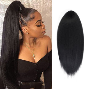 Instant Glitz Synthetic Drawstring Ponytail Natural Yaki Straight 24"