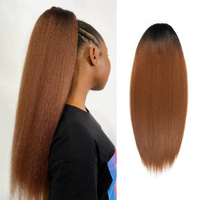 Instant Glitz Synthetic Drawstring Ponytail Natural Yaki Straight 24"
