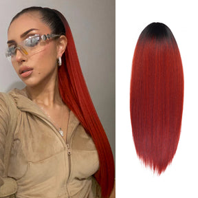 Instant Glitz Synthetic Drawstring Ponytail Natural Yaki Straight 24"