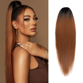 Instant Glitz Synthetic Drawstring Ponytail Straight 28"