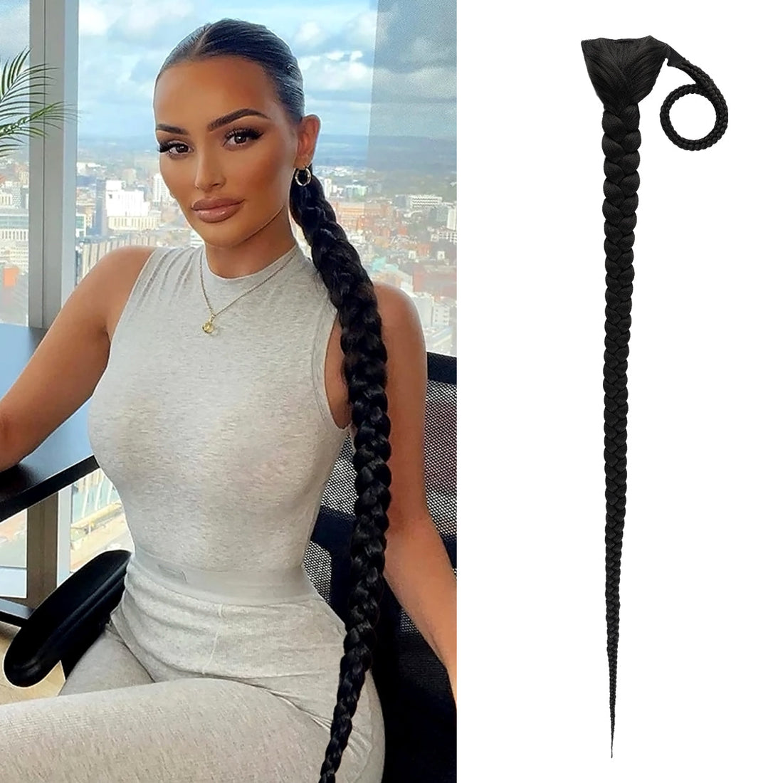 Instant Glitz Ponytail Wrap and Go Long Braided Ponytail 42